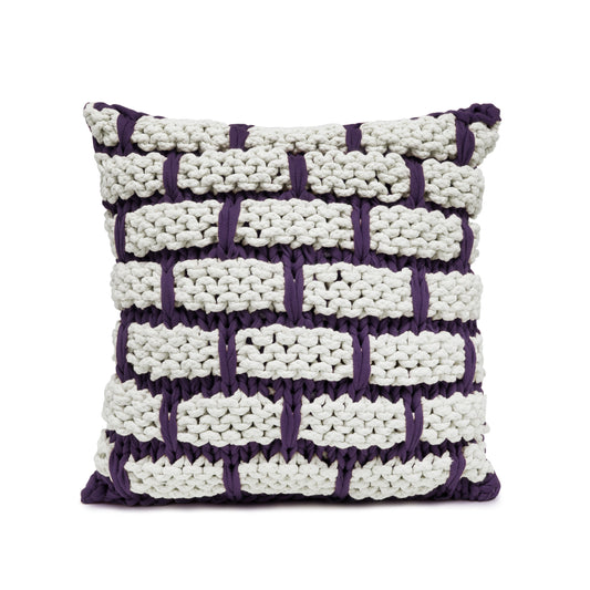Almofada em tricô artesanal Tijolo 45x45 Roxo