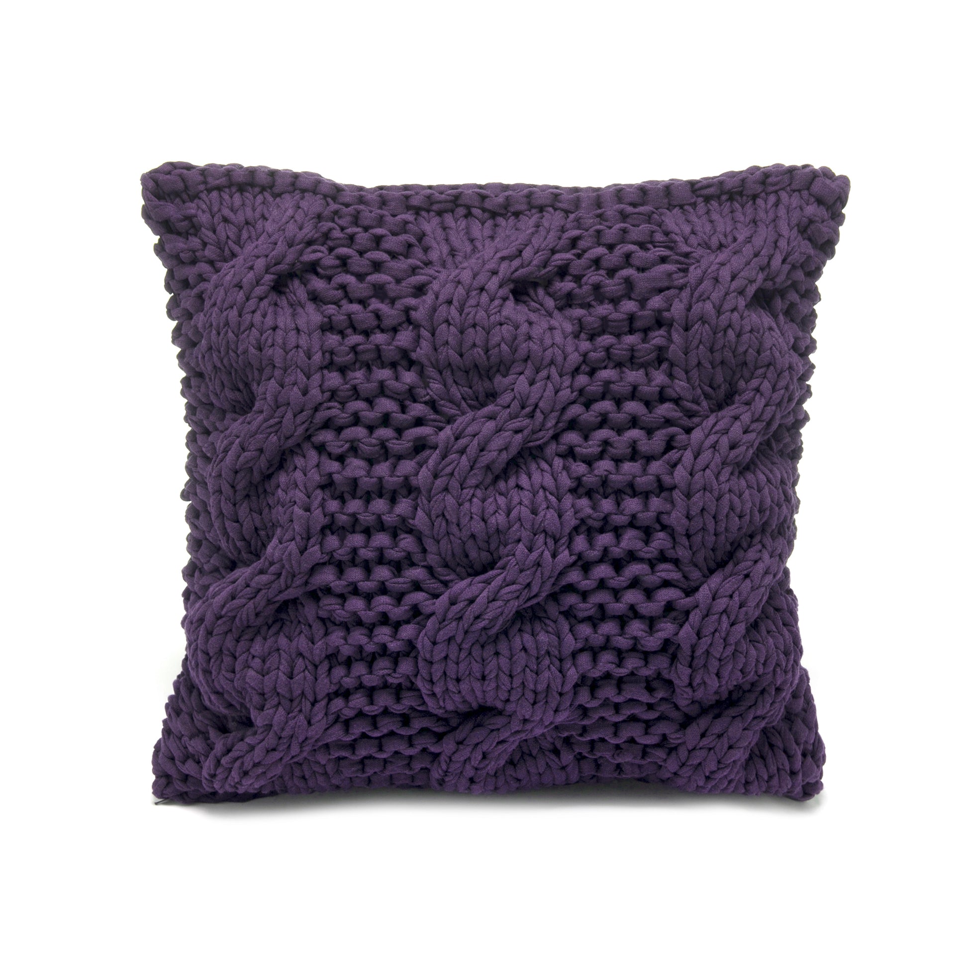 Almofada em tricô artesanal Trança 50x50 Roxo