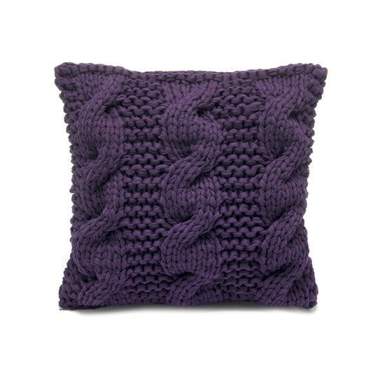 Almofada em tricô artesanal Trança 50x50 Roxo