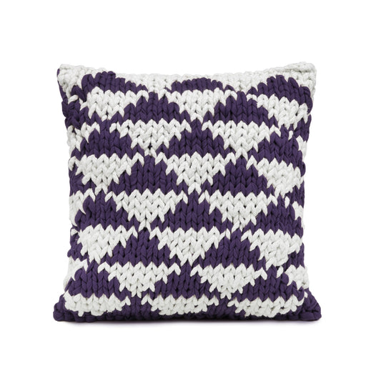 Almofada em tricô artesanal Triângulo 45x45 Roxo Pronta Entrega