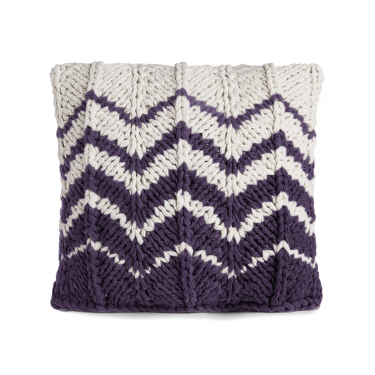 Almofada em tricô Artesanal Zig Zag Positivo 45x45 Roxo