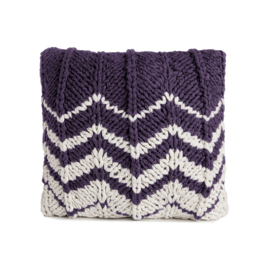 Almofada em tricô artesanal Zig Zag Negativo 45x45 Roxo