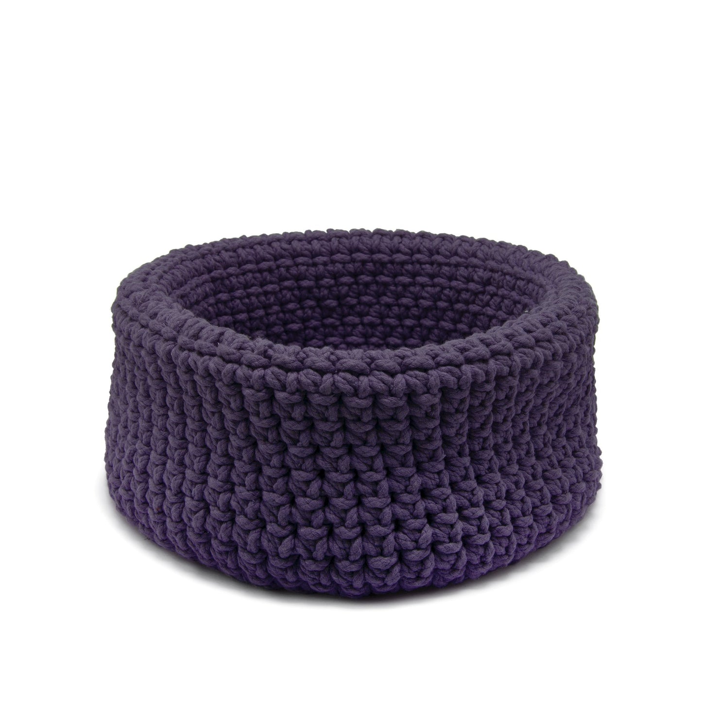 Cesta Sting em crochê artesanal 18x30 Roxo Pronta Entrega