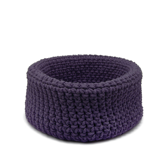 Cesta Sting em crochê artesanal 18x30 Roxo Pronta Entrega