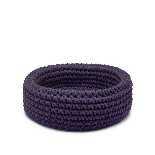 Cesta Sting em crochê artesanal 14x38 Roxo Pronta Entrega