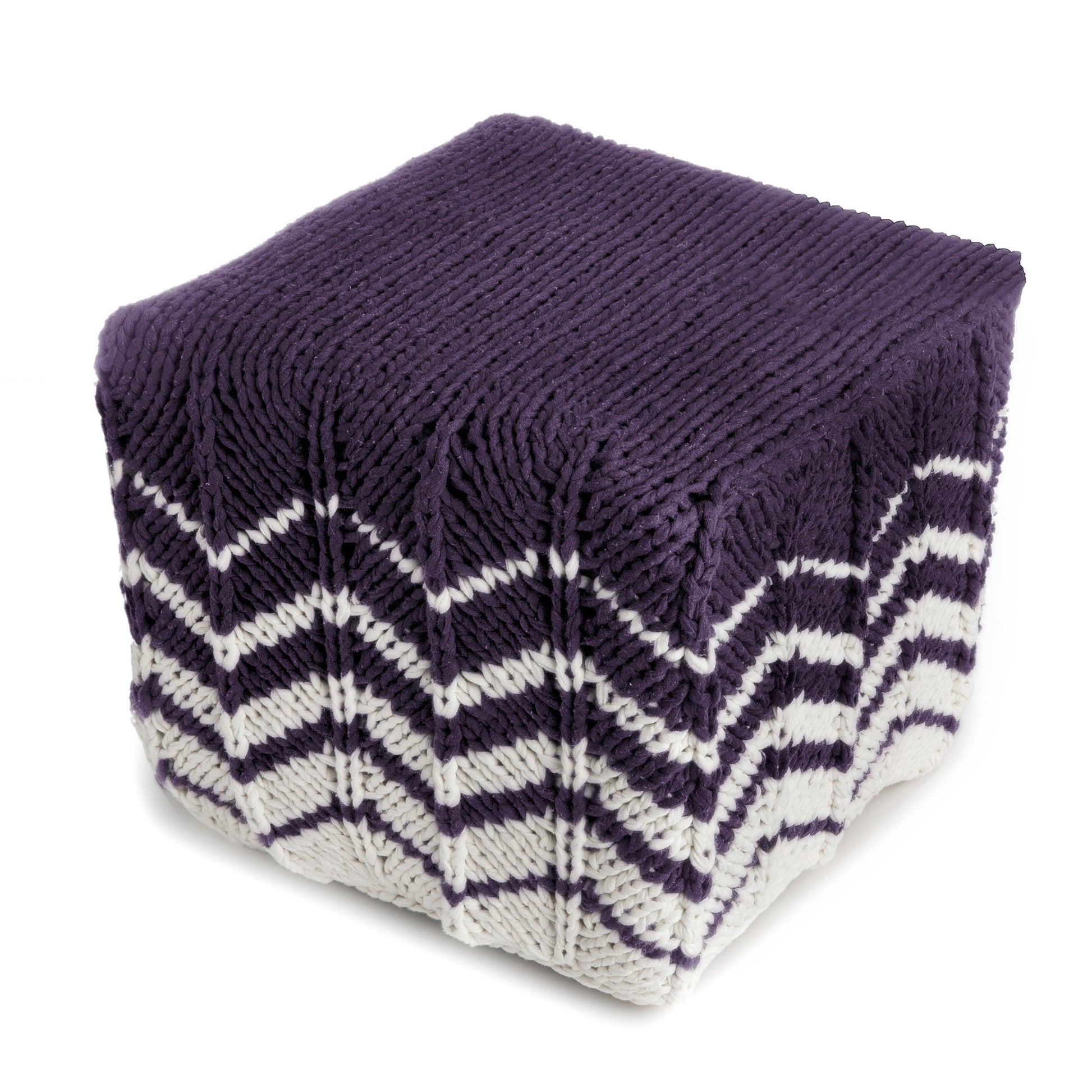 Puff Zig Zag 40x45 Roxo Pronta Entrega
