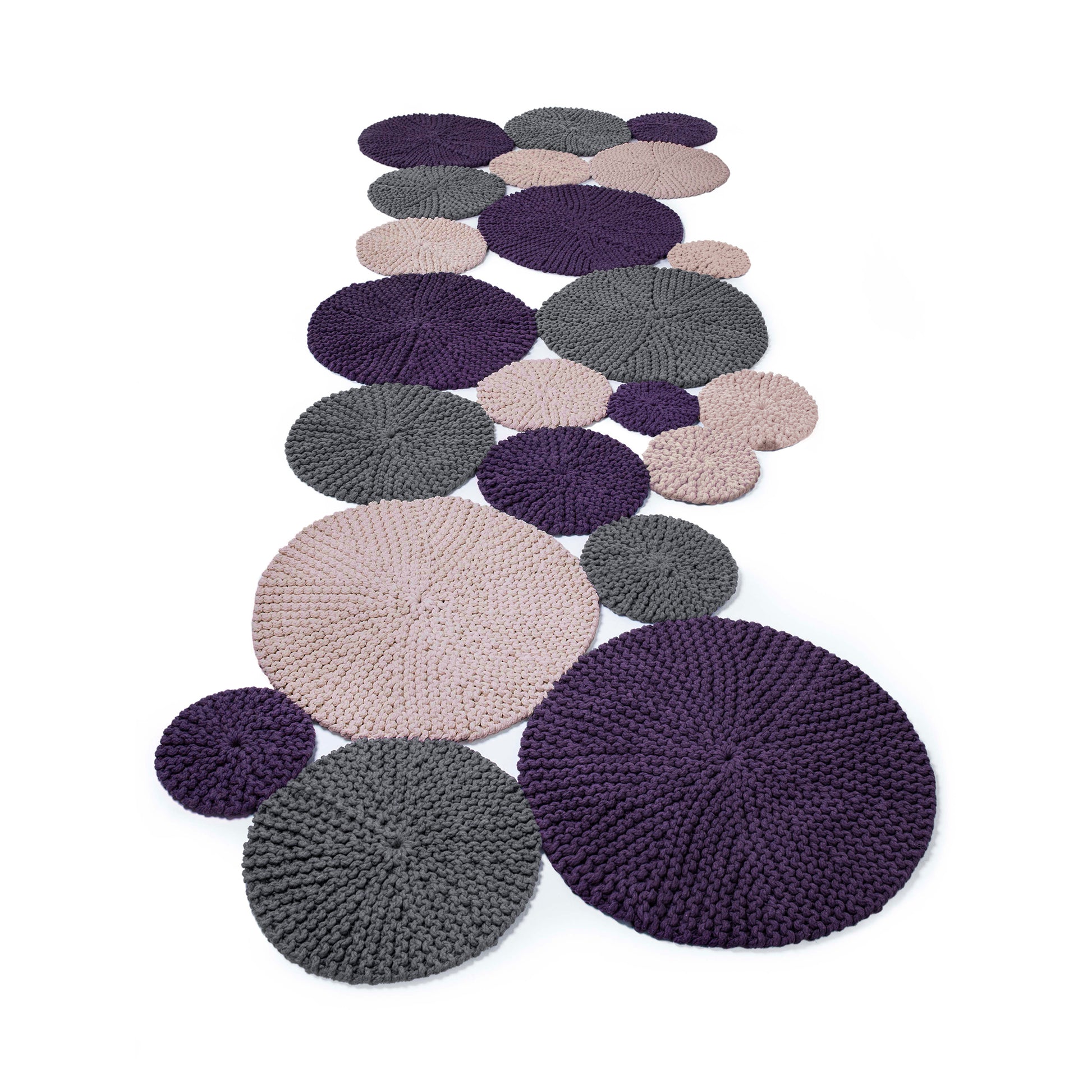 Tapete Bolas Colorido 120x250 (Cinza/Rose/Roxo)