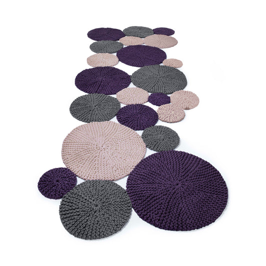 Tapete Bolas Colorido 120x250 (Cinza/Rose/Roxo)