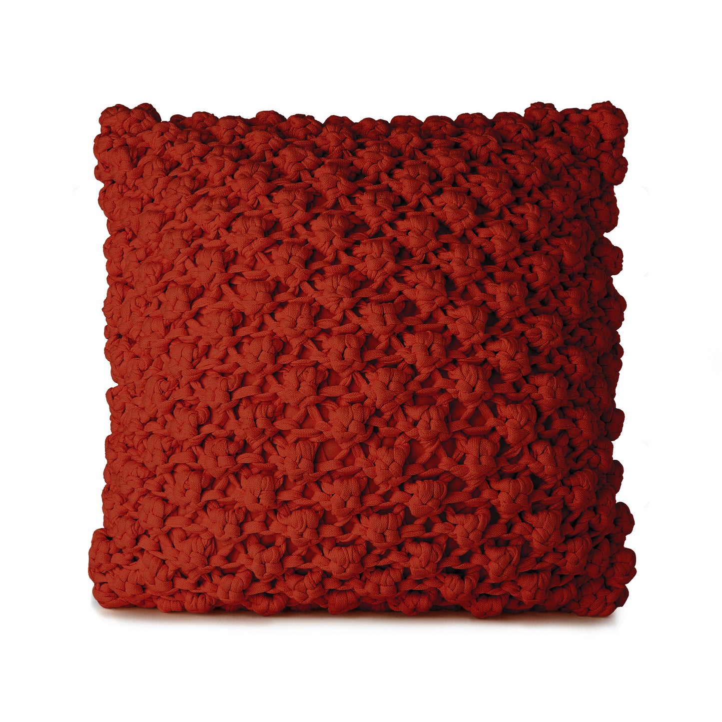 Almofada em Tricô Artesanal Pipoca 45x45 Terracota