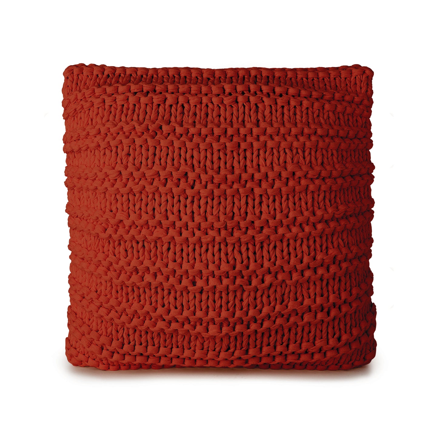 Almofada em Tricô artesanal Relevo 50x50 Terracota