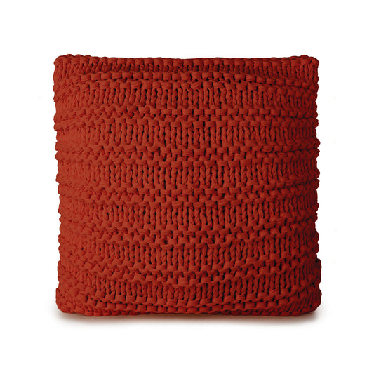 Almofada em Tricô artesanal Relevo 50x50 Terracota