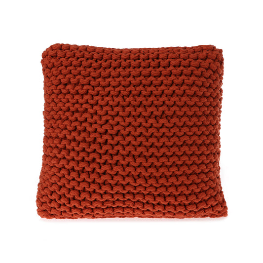 Almofada em tricô artesanal String 45x45 Terracota