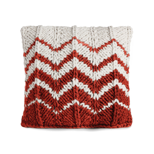 Almofada em tricô Artesanal Zig Zag Positivo 45x45 Terracota