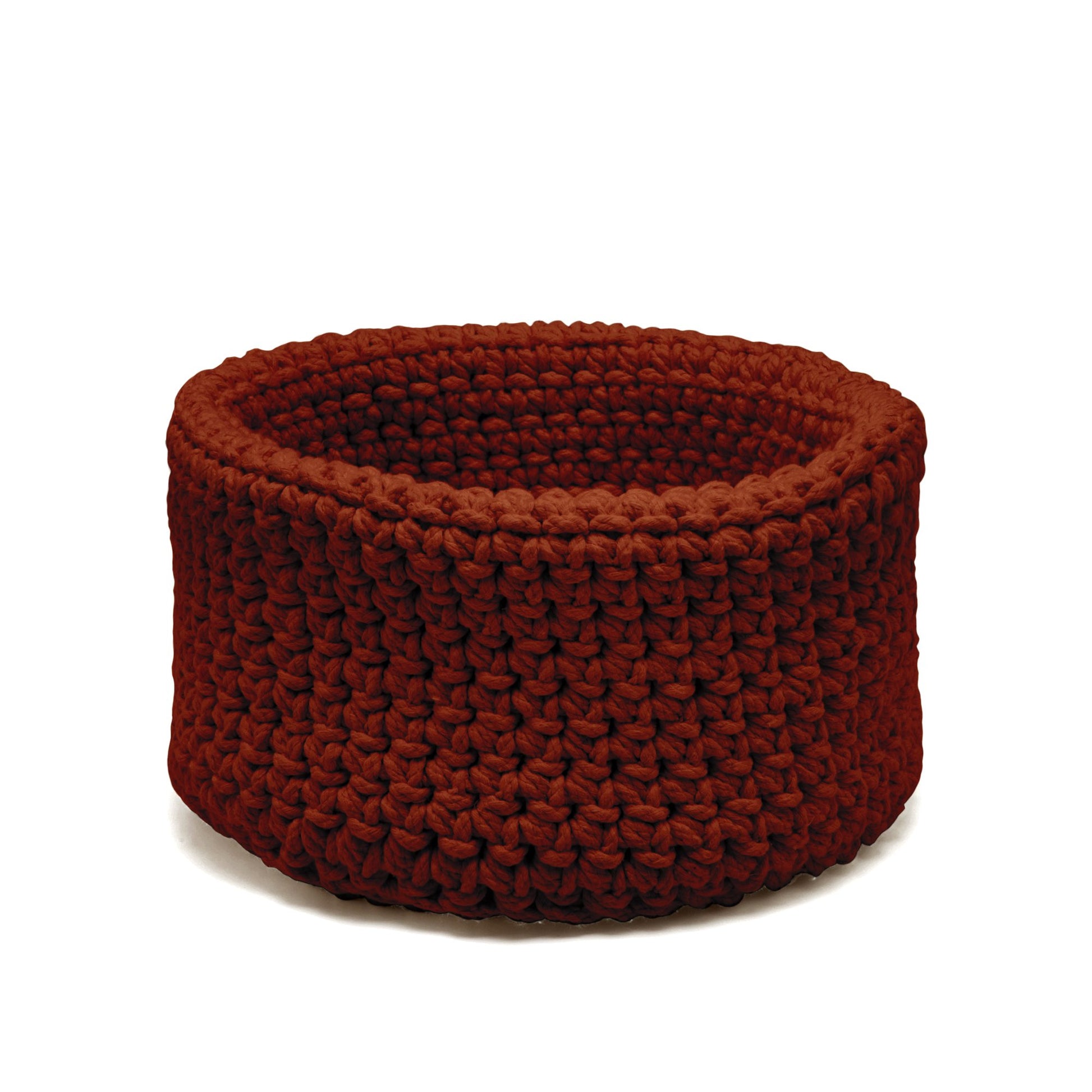 Cesta Sting em crochê artesanal 18x30 Terracota Pronta Entrega