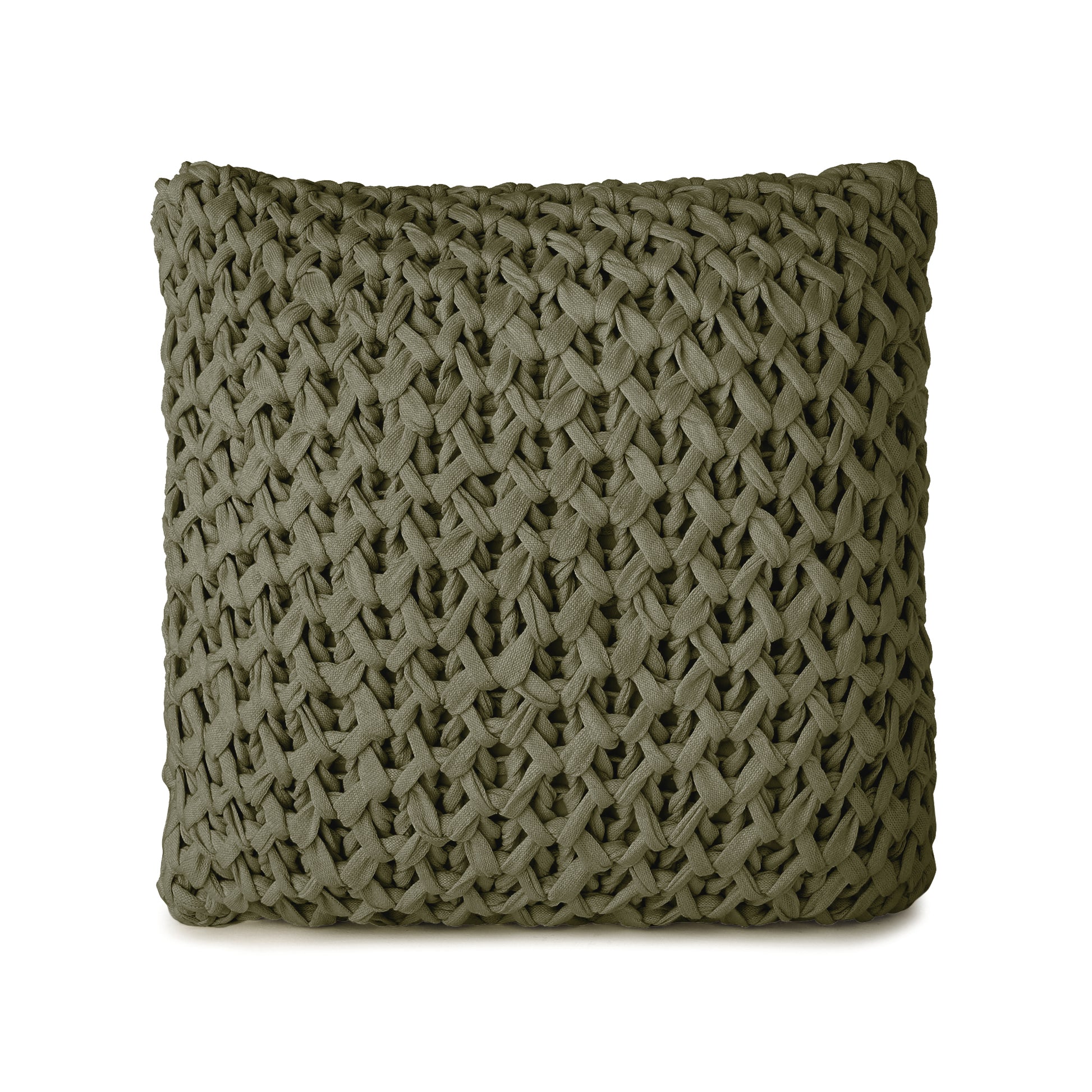 Almofada em tricô artesanal Colmeia 45x45 Verde