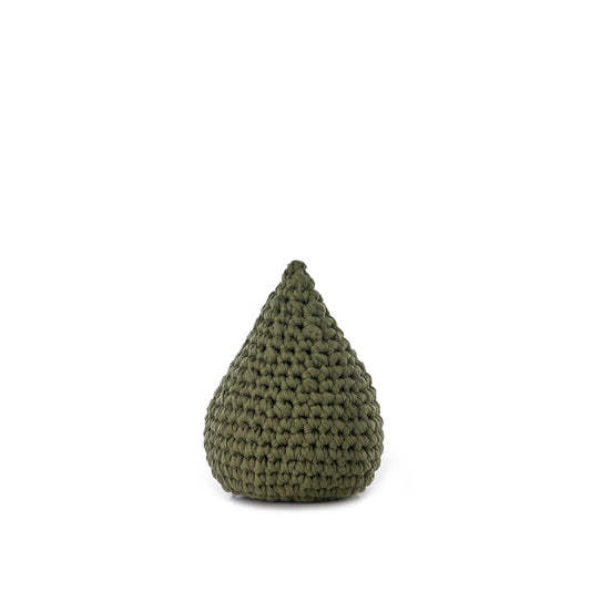 Almofada Gota em crochê artesanal P Verde