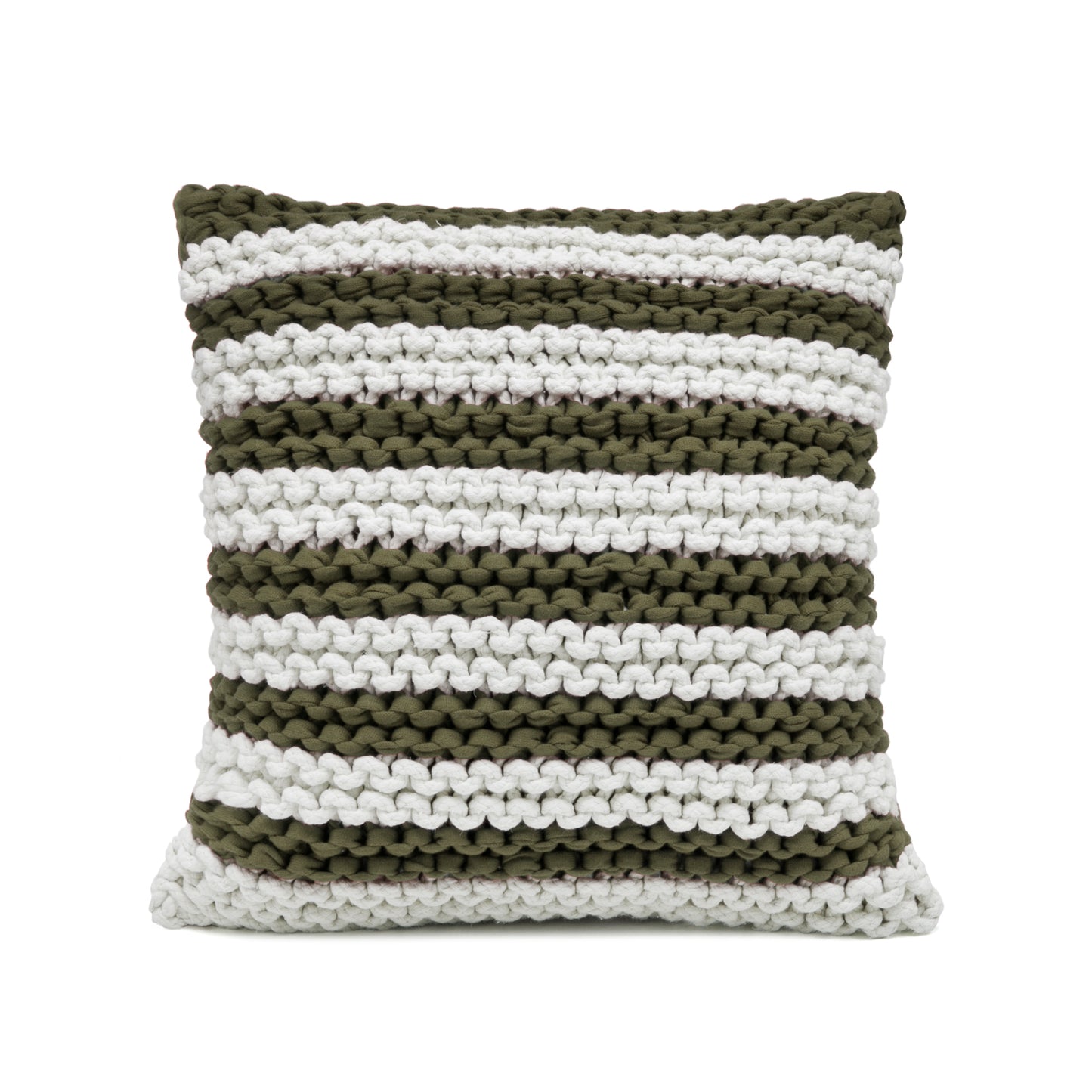 Almofada em tricô Artesanal Listra 45x45 Verde