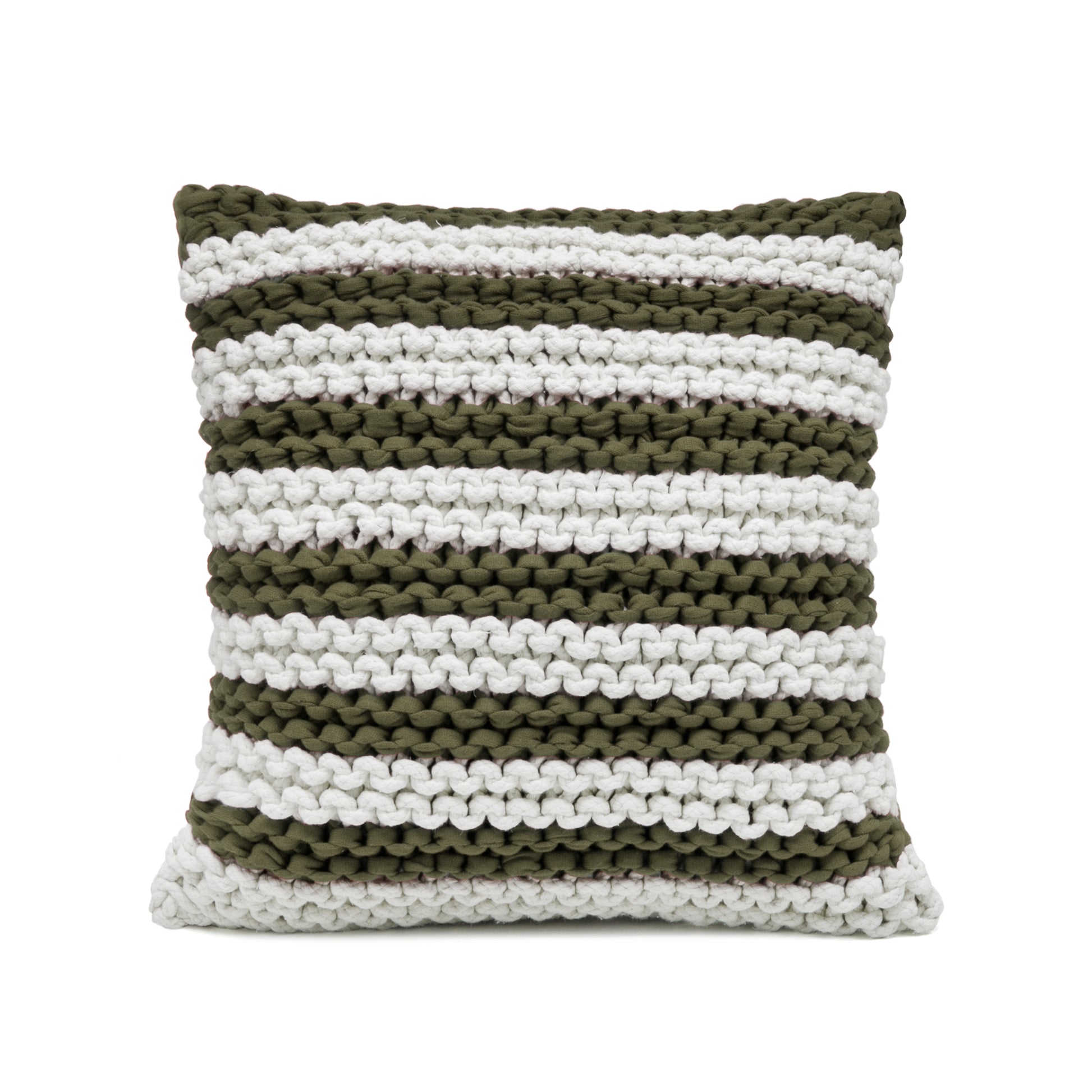 Almofada em tricô Artesanal Listra 45x45 Verde