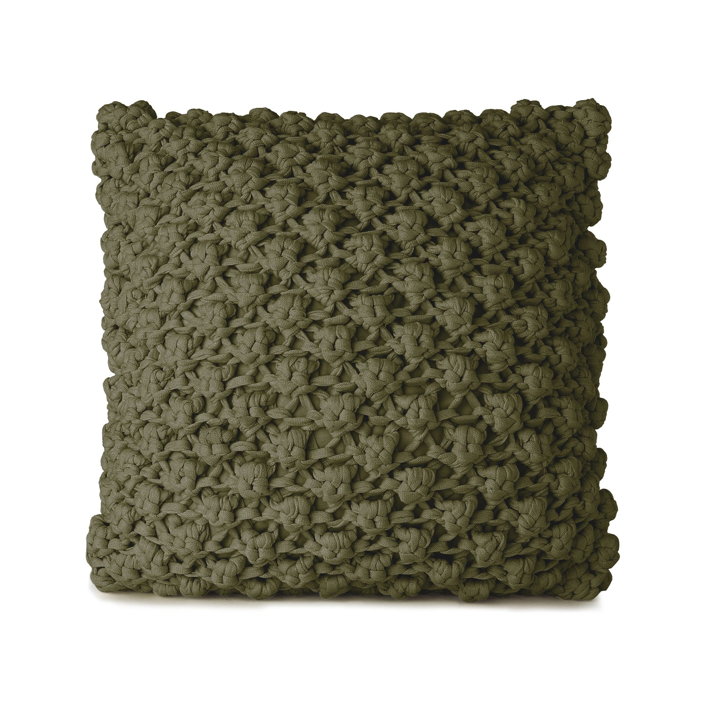 Almofada em Tricô Artesanal Pipoca 45x45 Verde Pronta Entrega