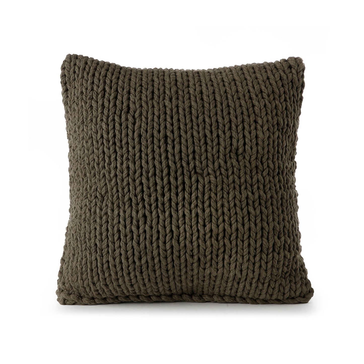 Almofada em tricô artesanal String Lisa 45x45 Verde Pronta Entrega
