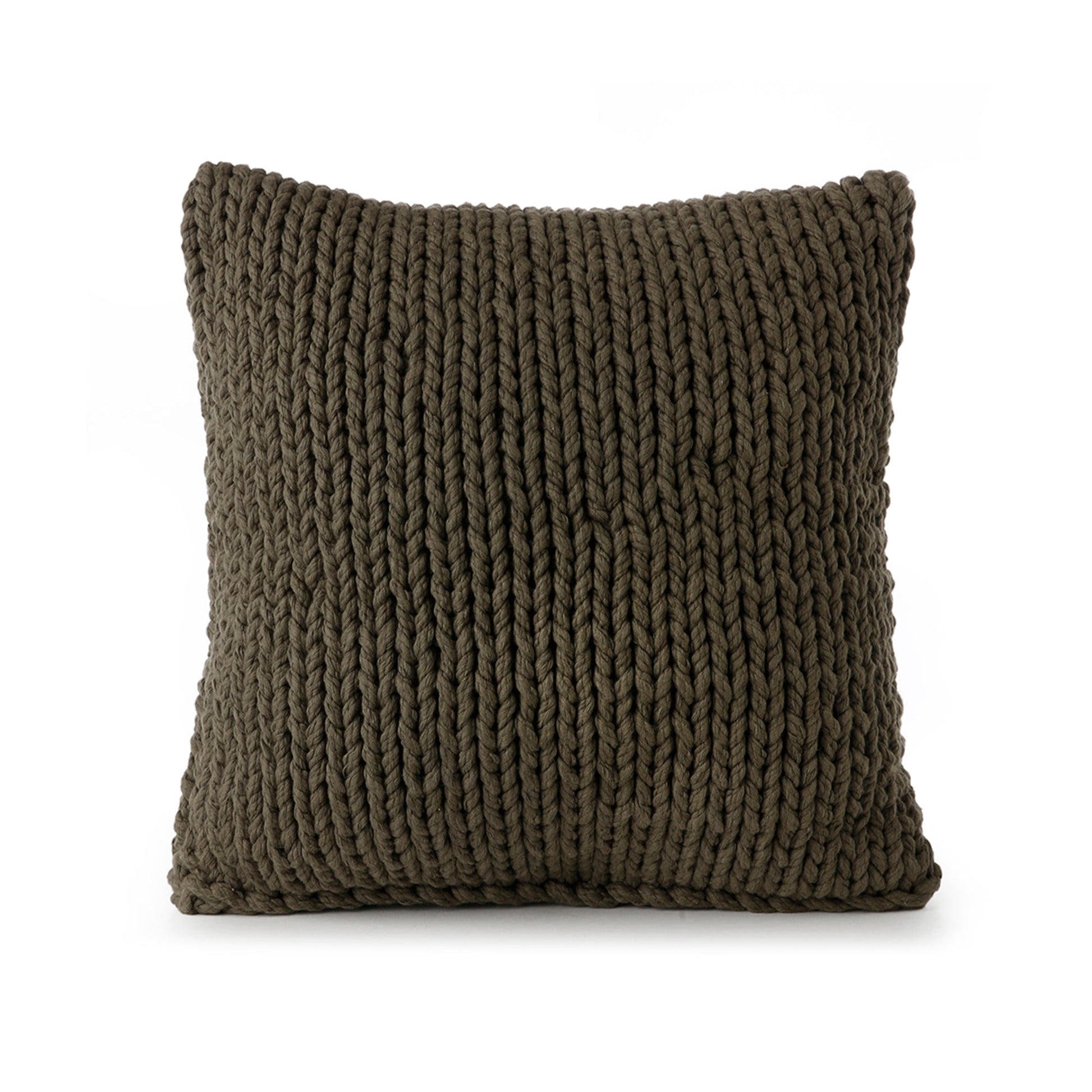 Almofada em tricô artesanal String Lisa 45x45 Verde Pronta Entrega