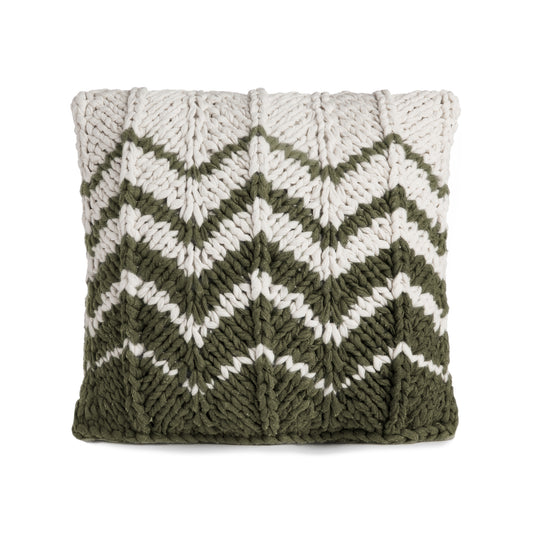 Almofada em tricô Artesanal Zig Zag Positivo 45x45 Verde