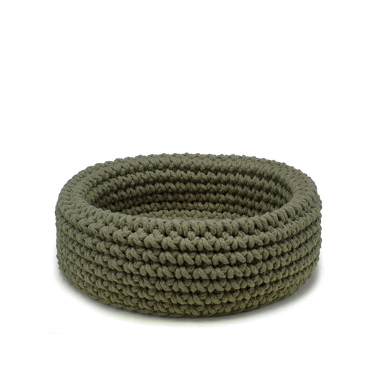 Cesta Sting em crochê artesanal 14x38 Verde Pronta Entrega
