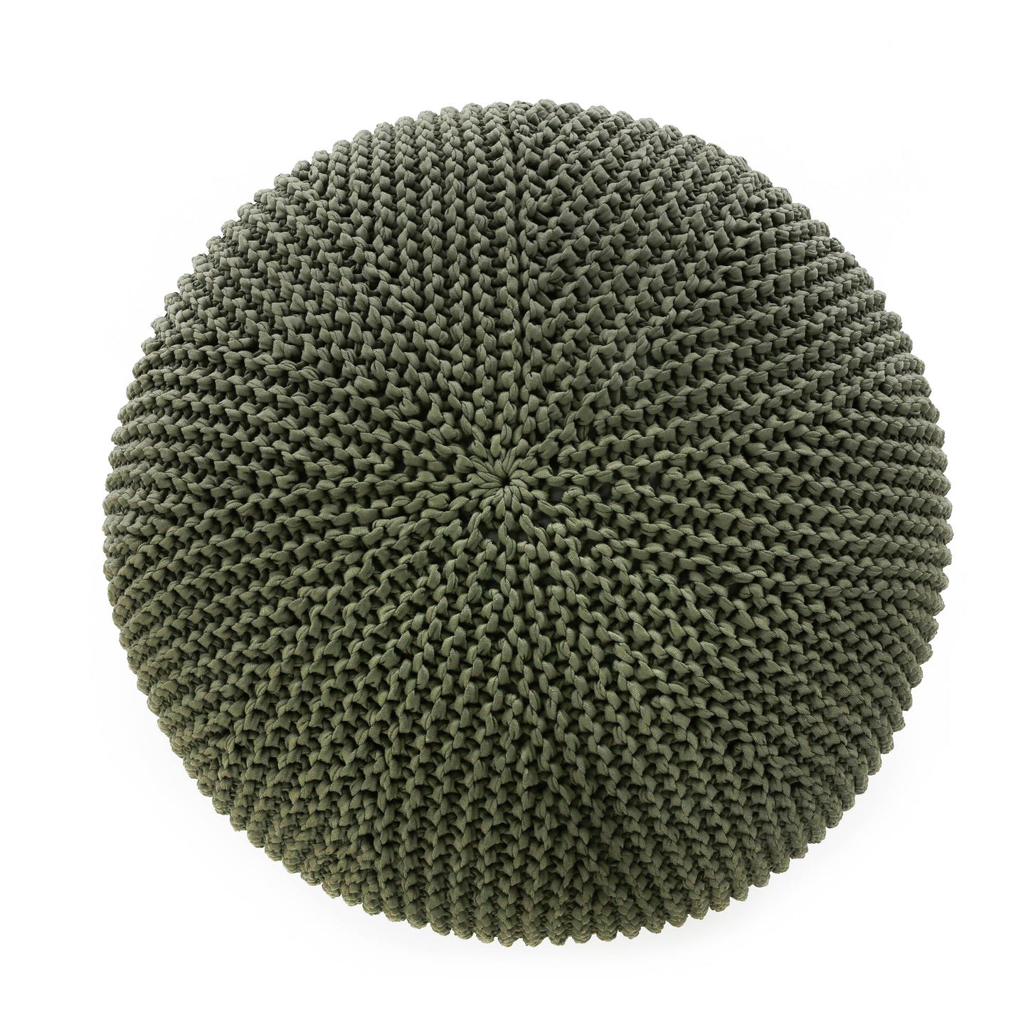 Puff em tricô artesanal para área externa, com fio 100% polipropileno. Enchimento em tecido aquablock e isopor. Fechamento com zíper, possibilitando a remoção da capa para lavagem. Dimensões: Altura - 35cm; Largura - 100cm; Comprimento - 100cm.