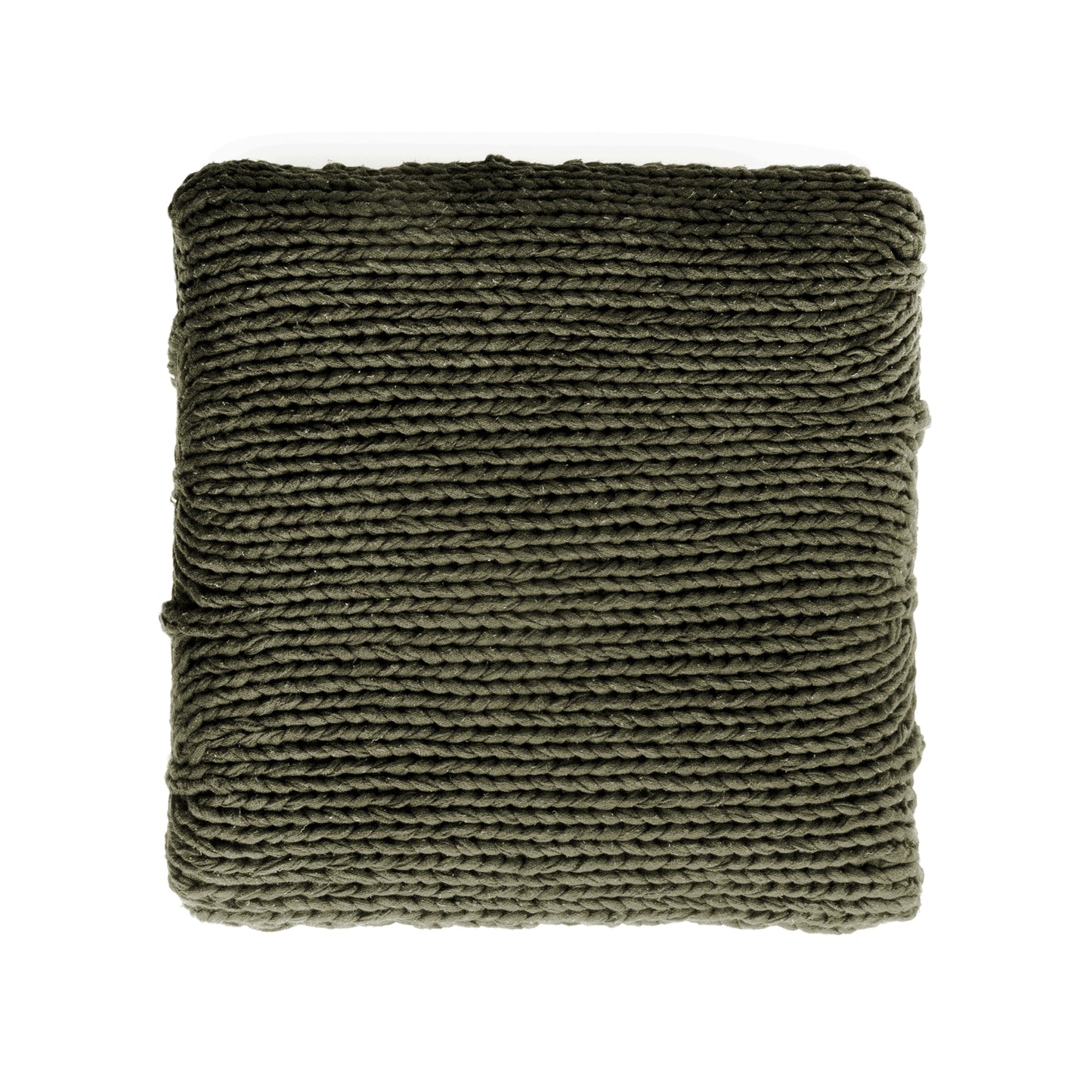 Puff Zig Zag, em tricô artesanal, Verde/Cru, com fio 100% algodão. Dimensões: Altura - 40cm; Largura - 45cm; Comprimento - 45cm.