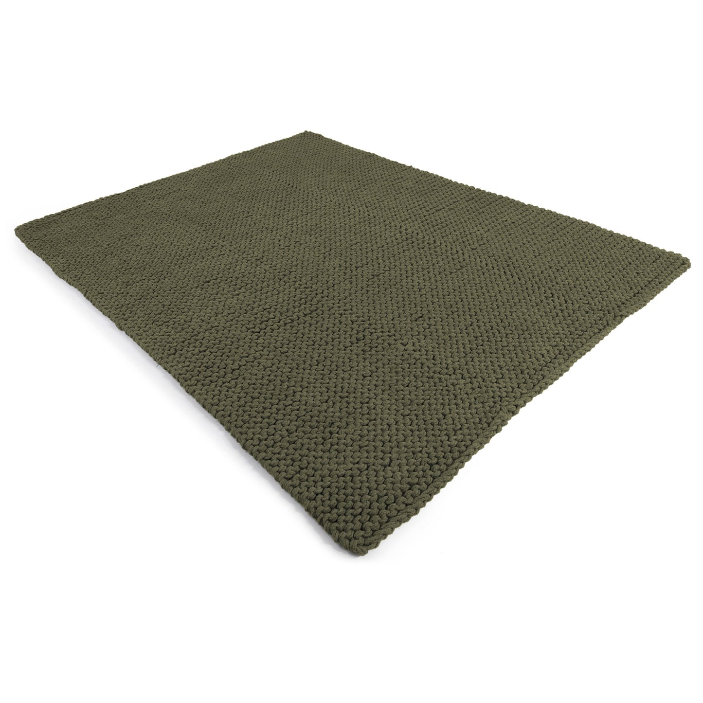 Tapete em Tricô Artesanal 150x200 Verde Pronta Entrega