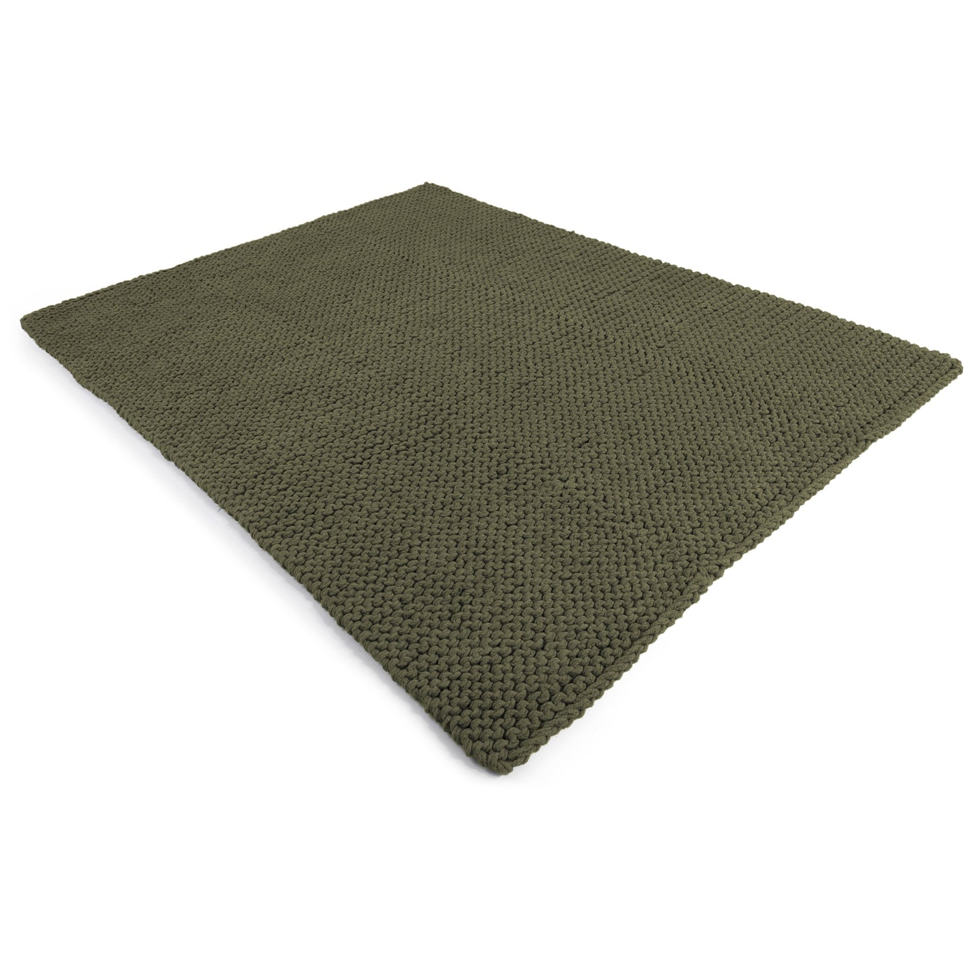 Tapete em Tricô Artesanal 150x200 Verde Pronta Entrega