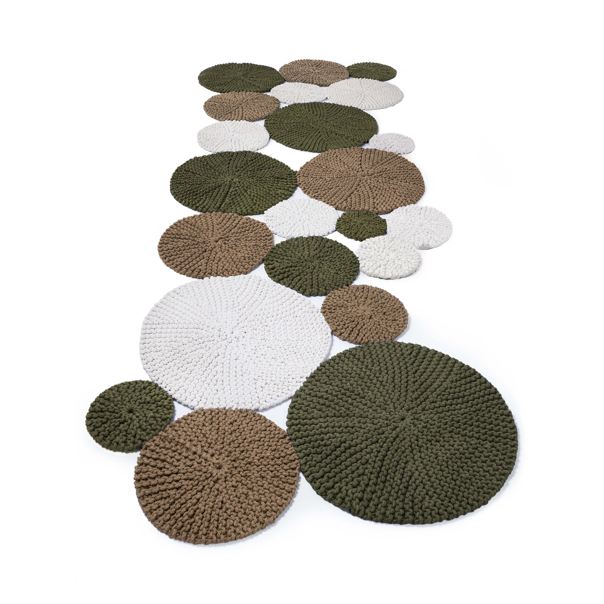 Tapete Bolas Colorido 120x250 (Cru/Caramelo/Verde) Pronta Entrega