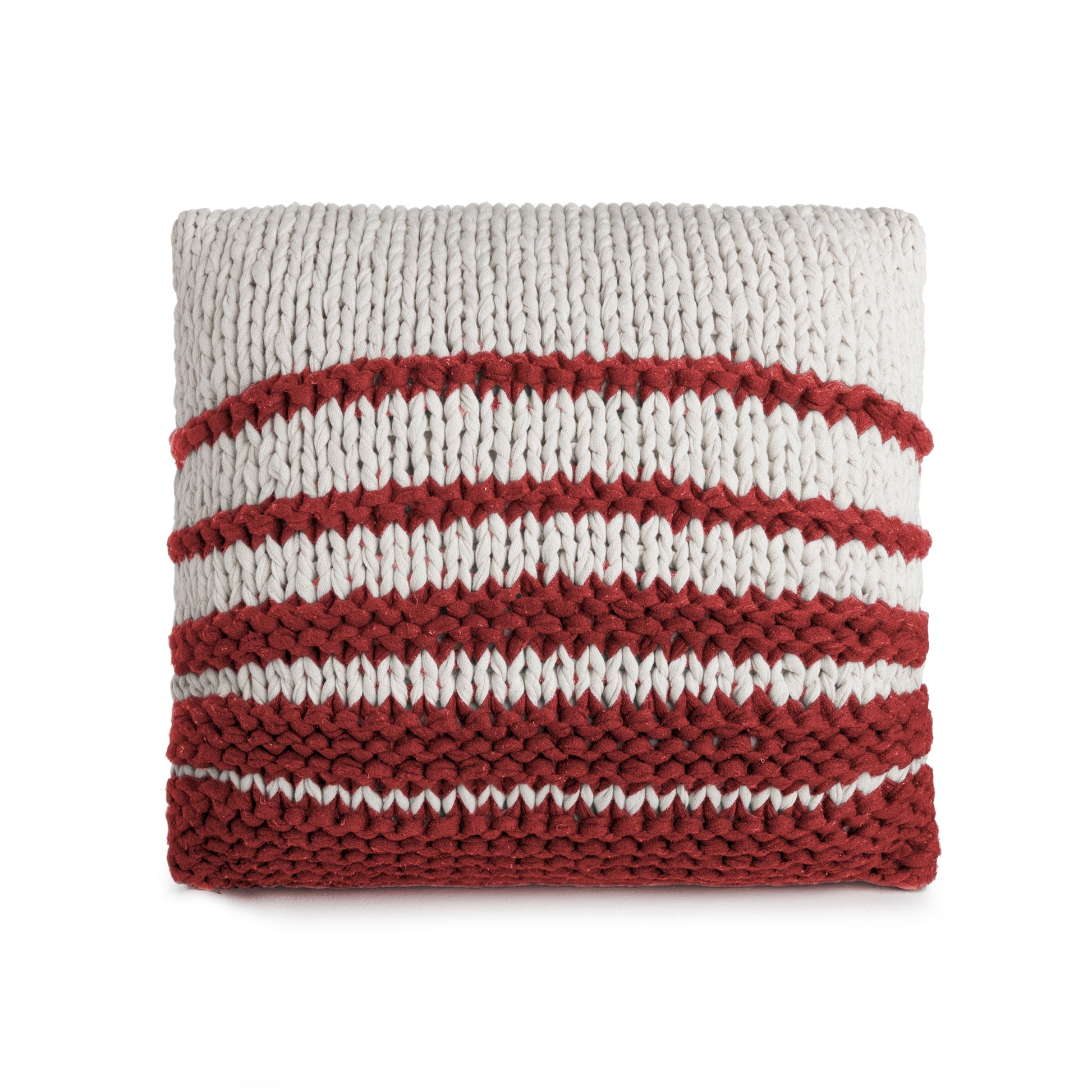Almofada em tricô artesanal Degradê Positivo 45x45  Vermelho