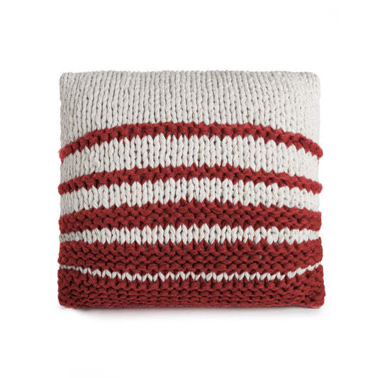Almofada em tricô artesanal Degradê Positivo 45x45  Vermelho