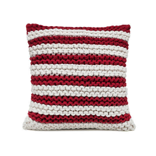 Almofada em tricô Artesanal Listra 45x45 Vermelho