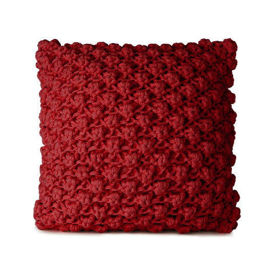 Almofada em Tricô Artesanal Pipoca 45x45 Vermelho