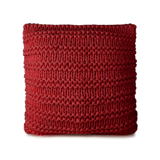 Almofada em Tricô artesanal Relevo 50x50 Vermelho