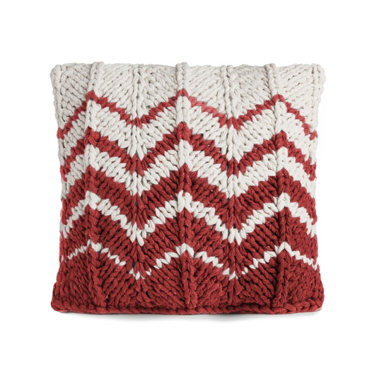 Almofada em tricô Artesanal Zig Zag Positivo 45x45 Vermelha