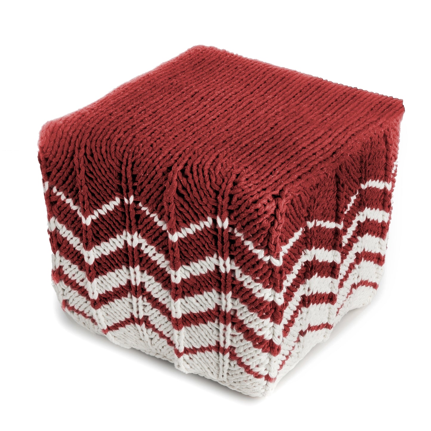 Puff Zig Zag 40x45 Vermelho