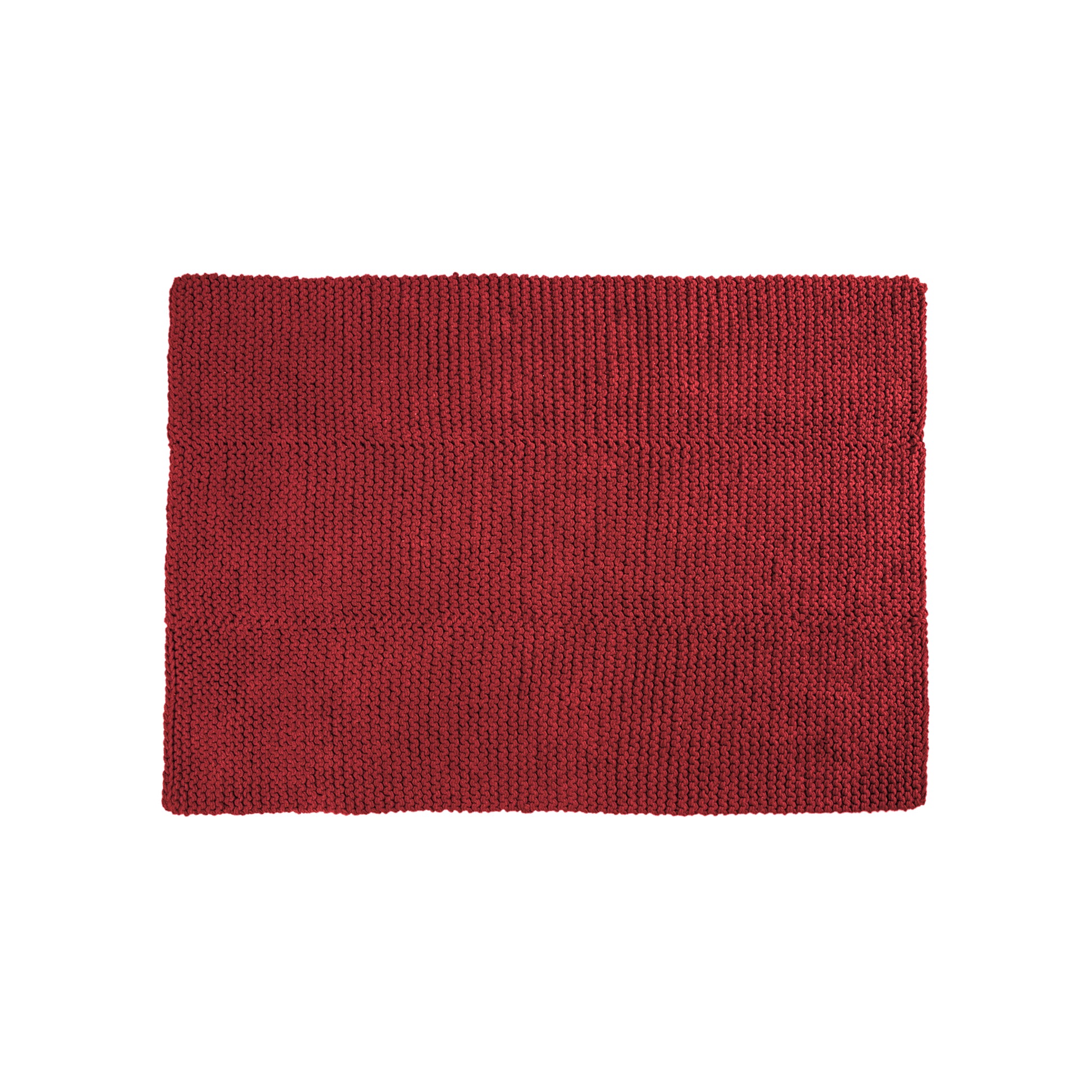 Tapete em tricô artesanal Vermelho, com fio 100% algodão. Dimensões: Largura - 150cm; Comprimento - 200cm. 