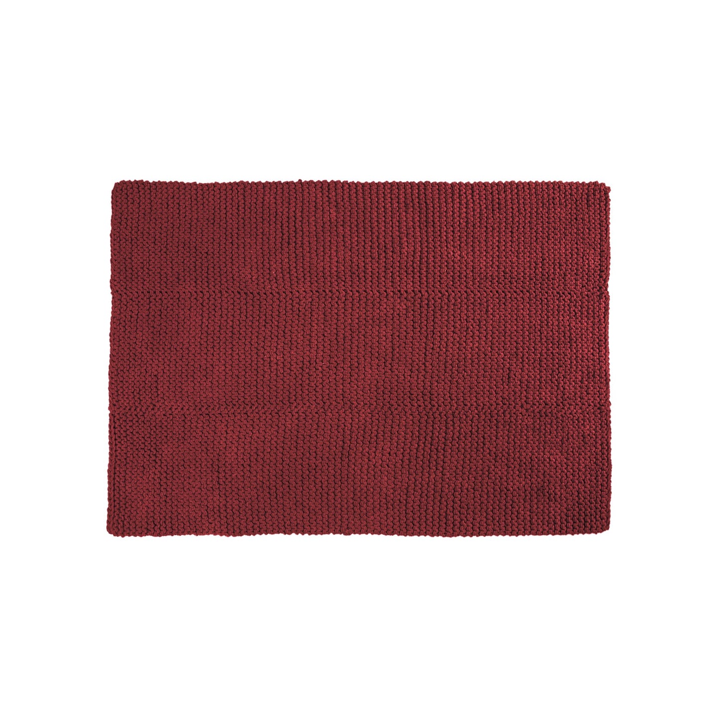 Tapete em tricô artesanal Vermelho, com fio 100% algodão. Dimensões: Largura - 150cm; Comprimento - 200cm.