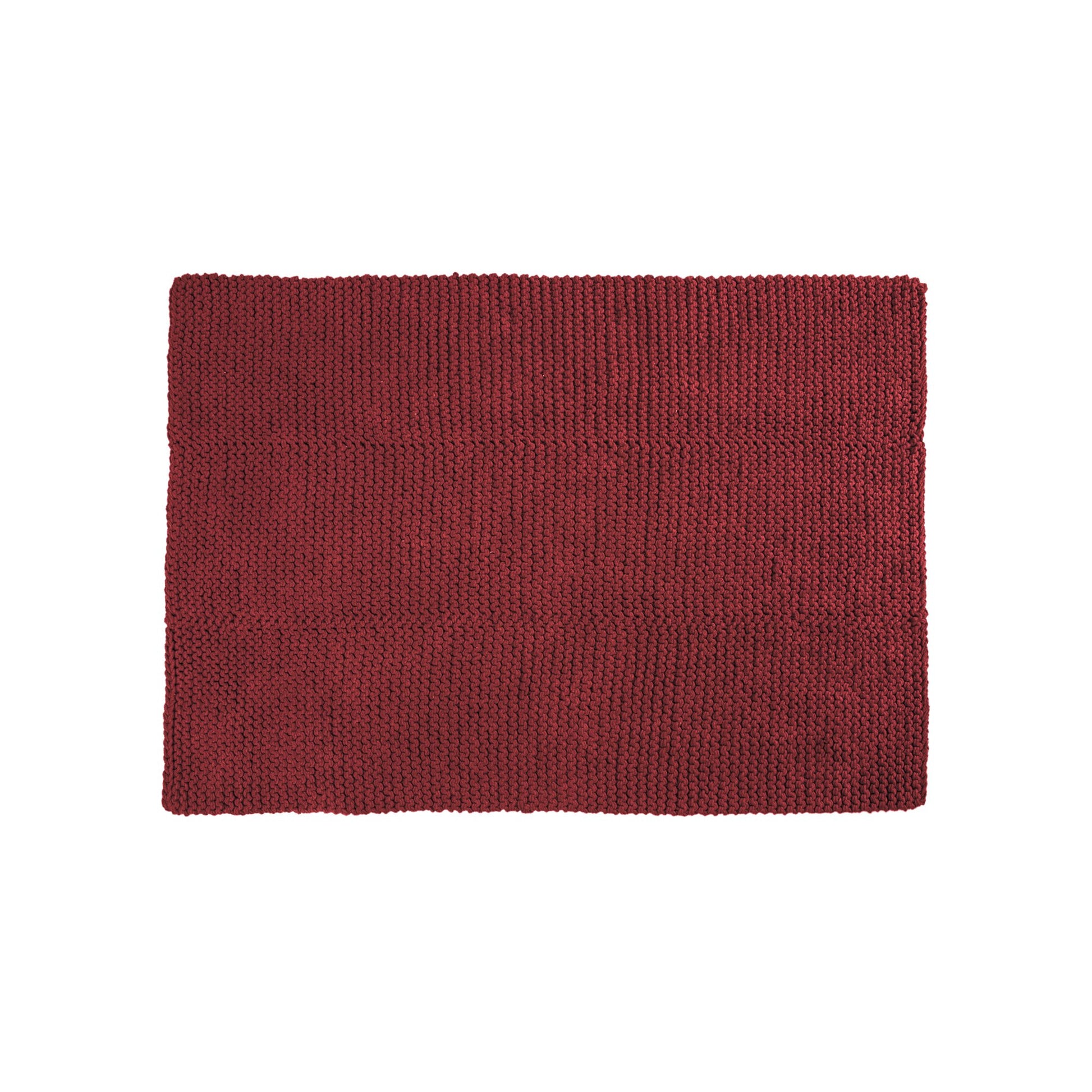 Tapete em tricô artesanal Vermelho, com fio 100% algodão. Dimensões: Largura - 150cm; Comprimento - 200cm.