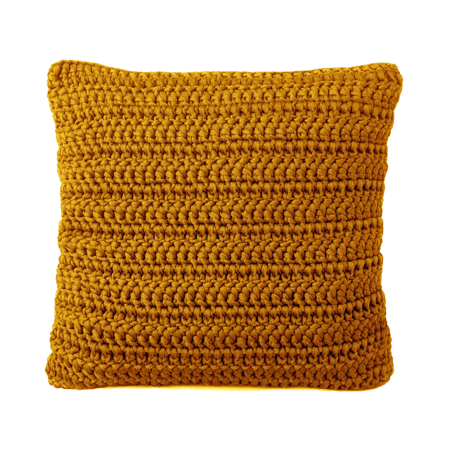 Almofada em Crochê Outdoor 50x50 Mostarda Pronta Entrega