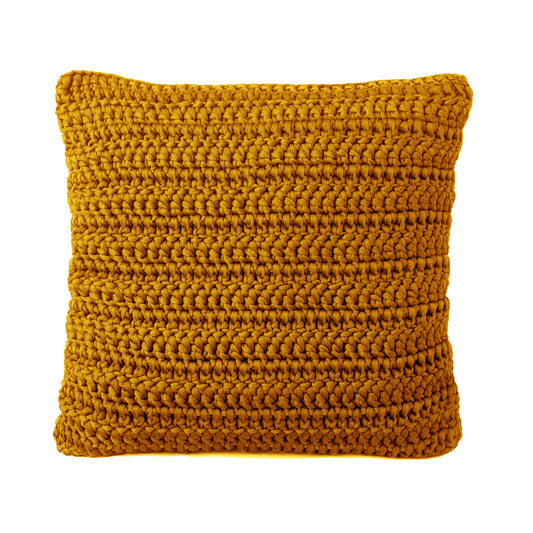 Almofada em Crochê Outdoor 50x50 Mostarda Pronta Entrega