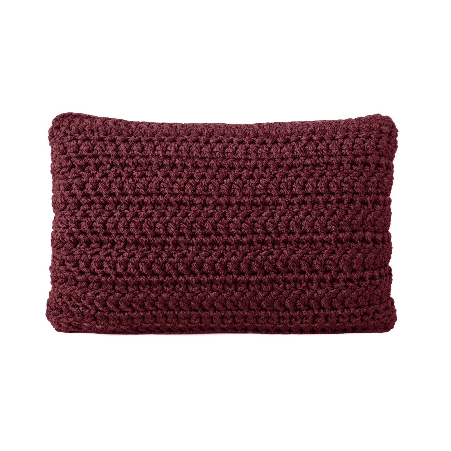 Almofada em Crochê Retangular Outdoor 30x45 Marsala