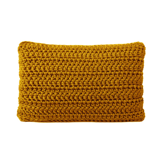 Almofada em Crochê Retangular Outdoor 30x45 Mostarda