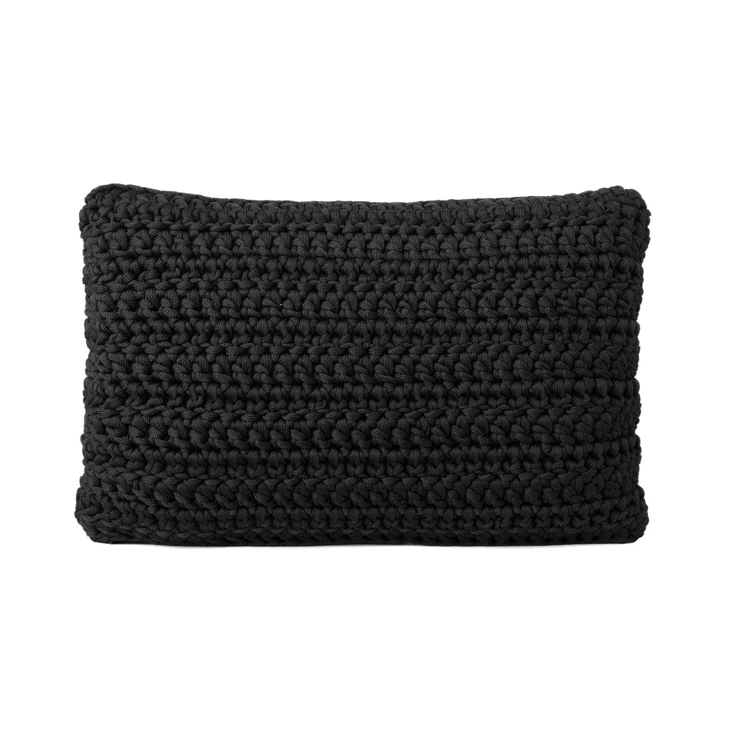 Almofada em Crochê Retangular Outdoor 30x45 Preto