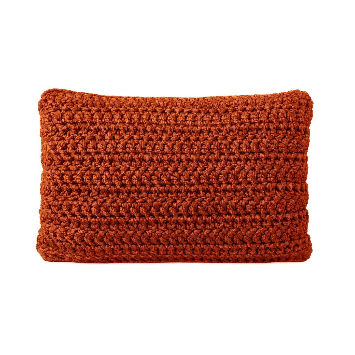 Almofada em Crochê Retangular Outdoor 30x45 Terracota