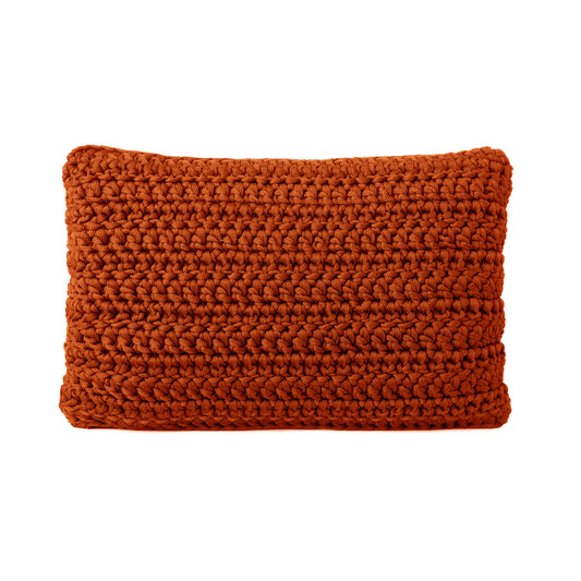 Almofada em Crochê Retangular Outdoor 30x45 Terracota