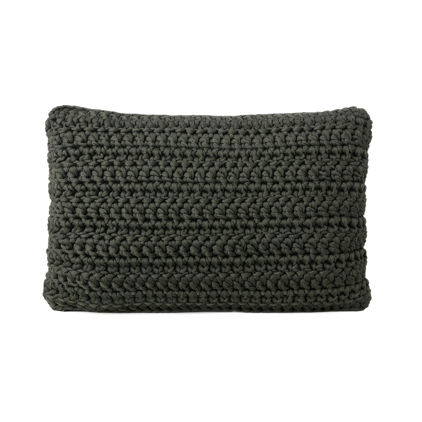 Almofada em Crochê Retangular Outdoor 30x45 Verde Pronta Entrega